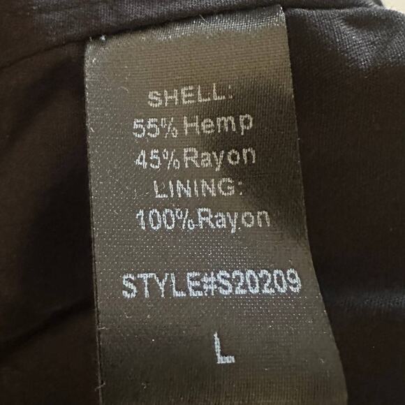 Black Wide Leg Hemp-blend Trousers Size Large - Picture 8 of 14